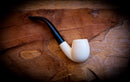 Smooth Special Handmade Half Bent Meerschaum Pipe With Leather Case - Astaş Meerschaum