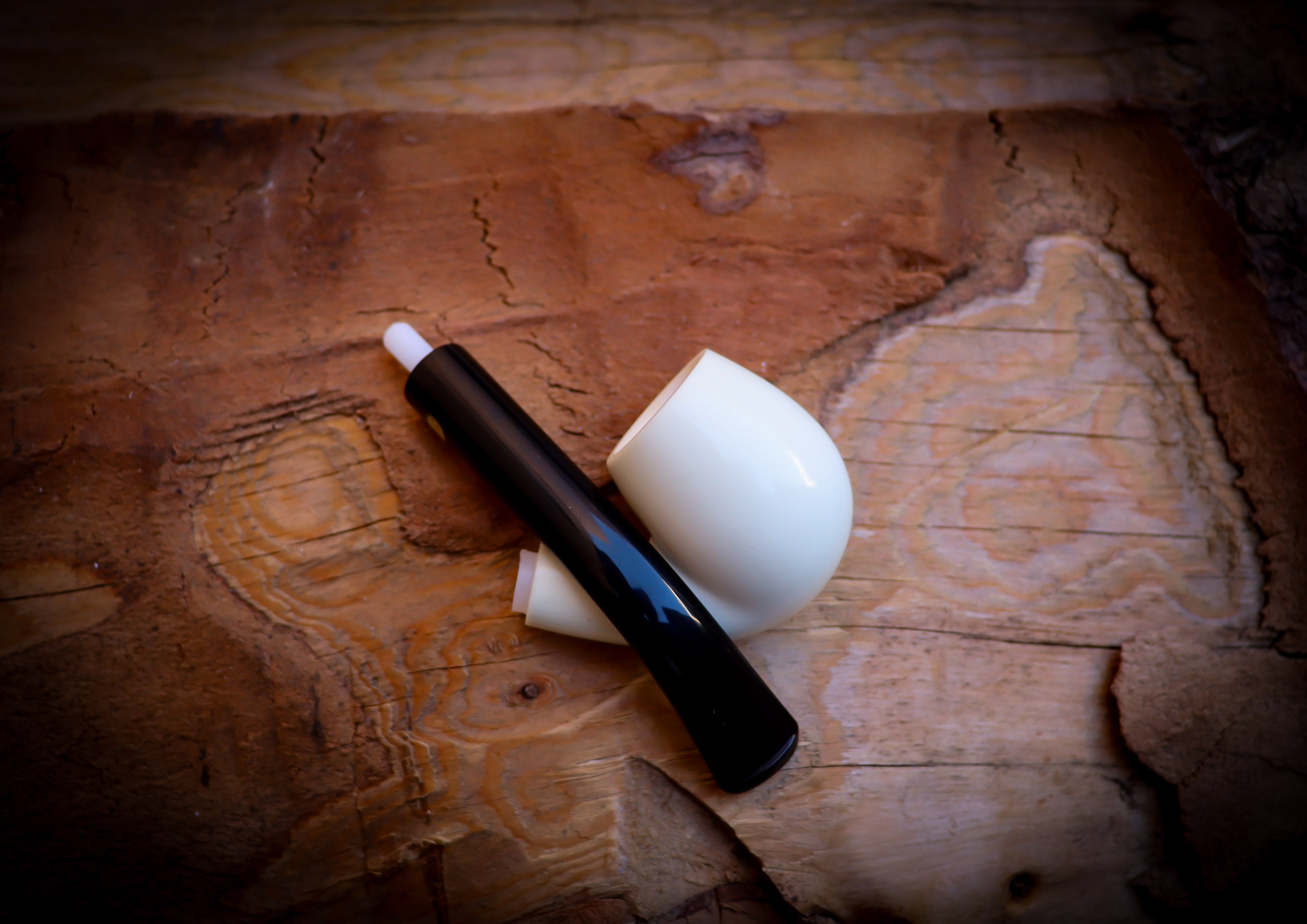 Smooth Special Handmade Half Bent Meerschaum Pipe With Leather Case - Astaş Meerschaum
