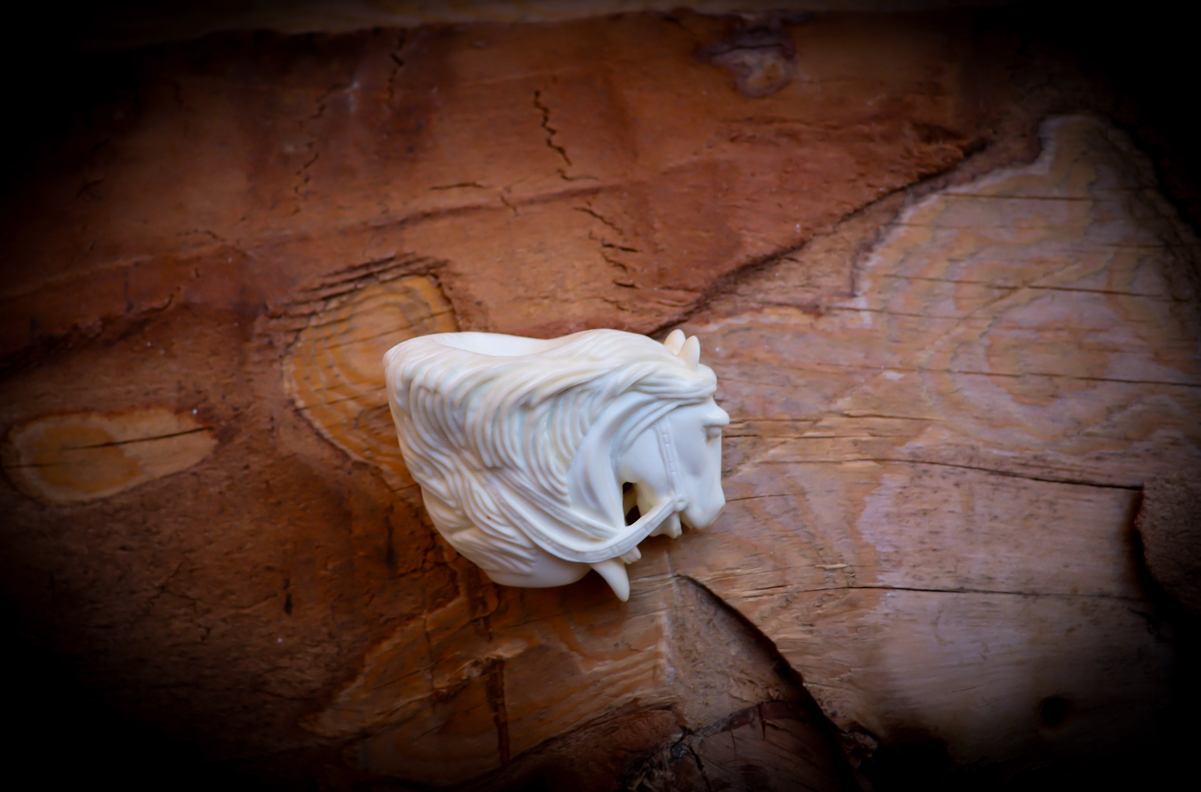 Horse Kirsten Bowl, Special Handmade Horse Kirsten Bowl Meerschaum Pipe- Astaş Meerschaum