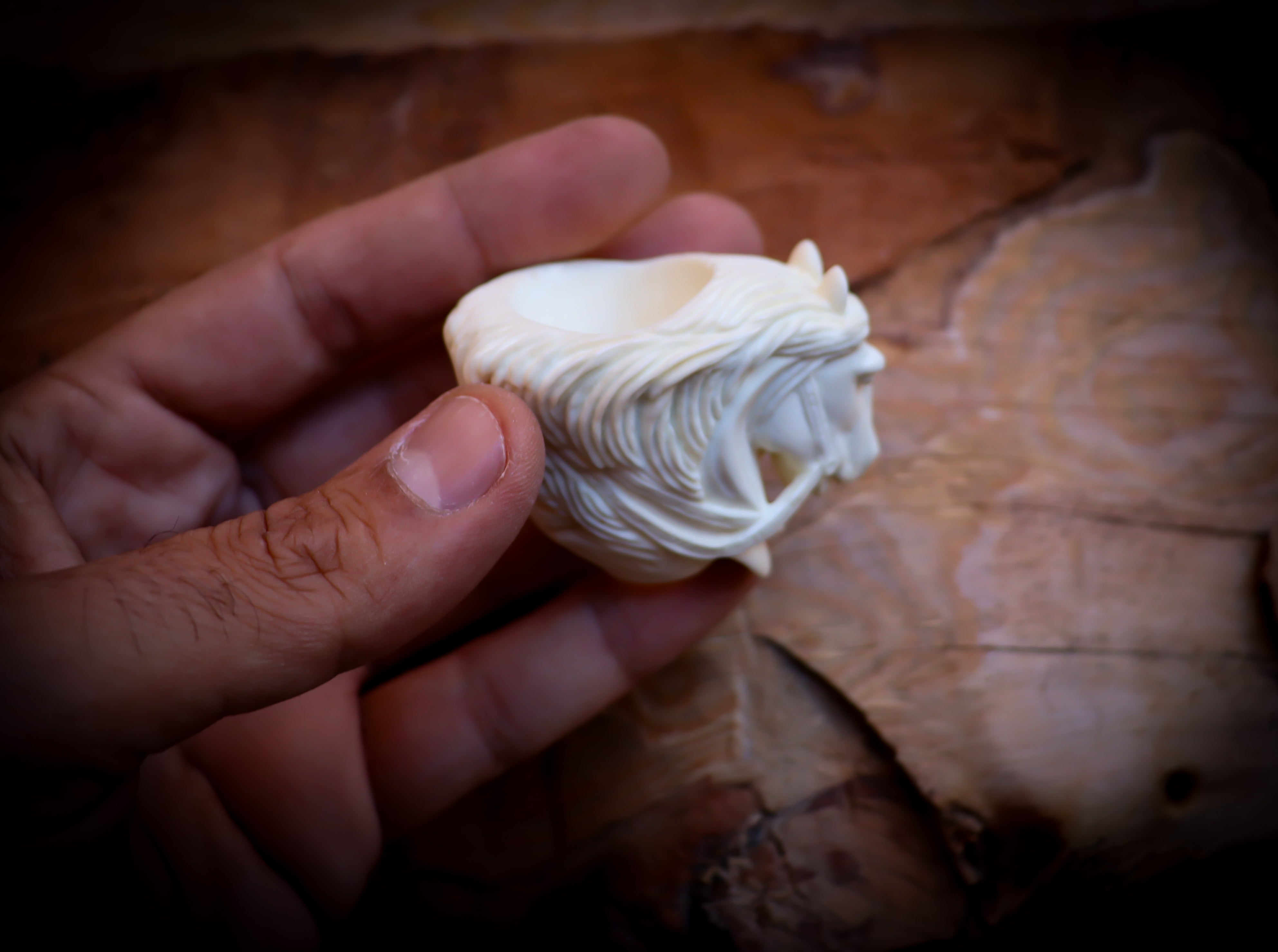 Horse Kirsten Bowl, Special Handmade Horse Kirsten Bowl Meerschaum Pipe- Astaş Meerschaum