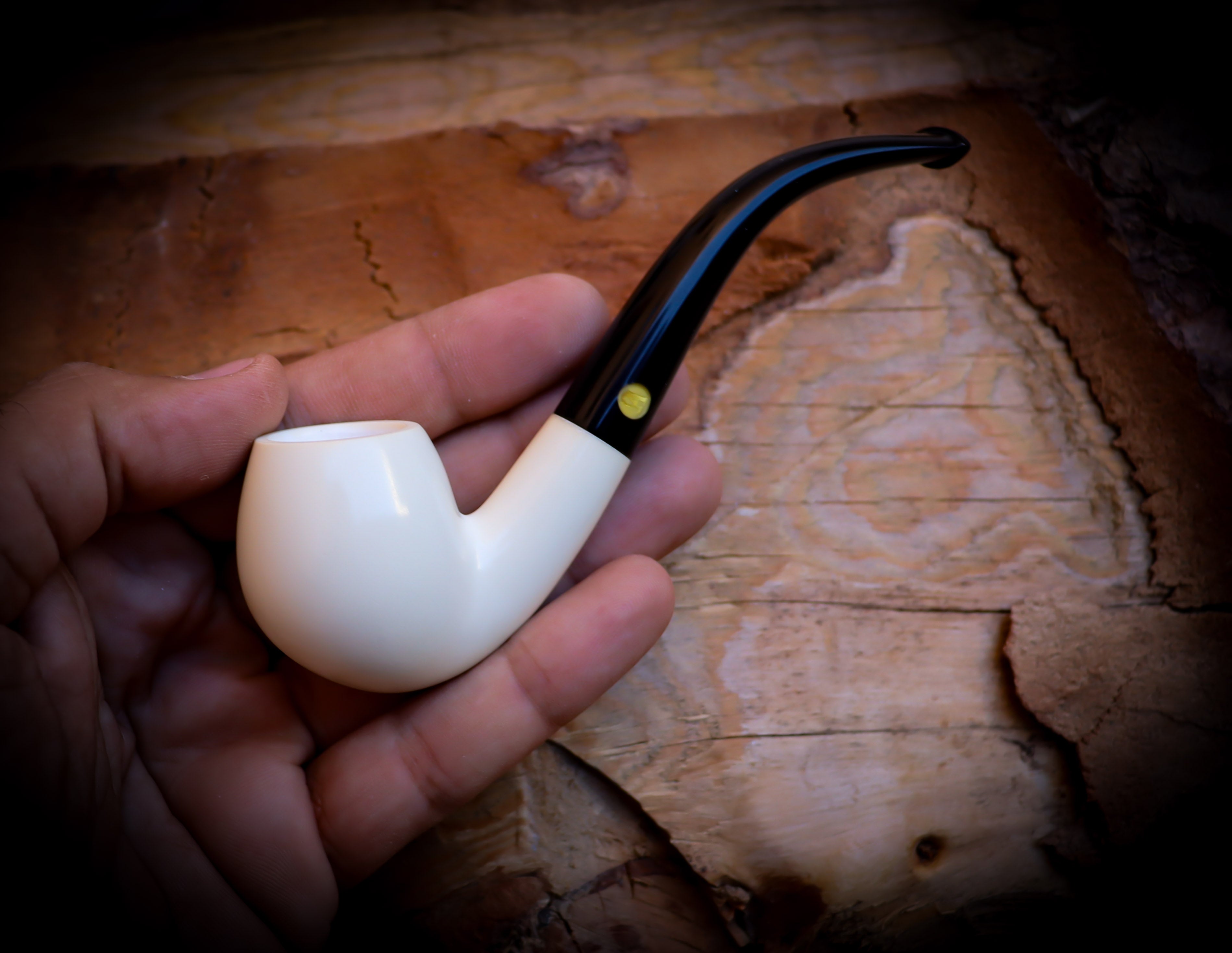 Smooth Special Handmade Apple Meerschaum Pipe With Leather Box- Astaş Meerschaum