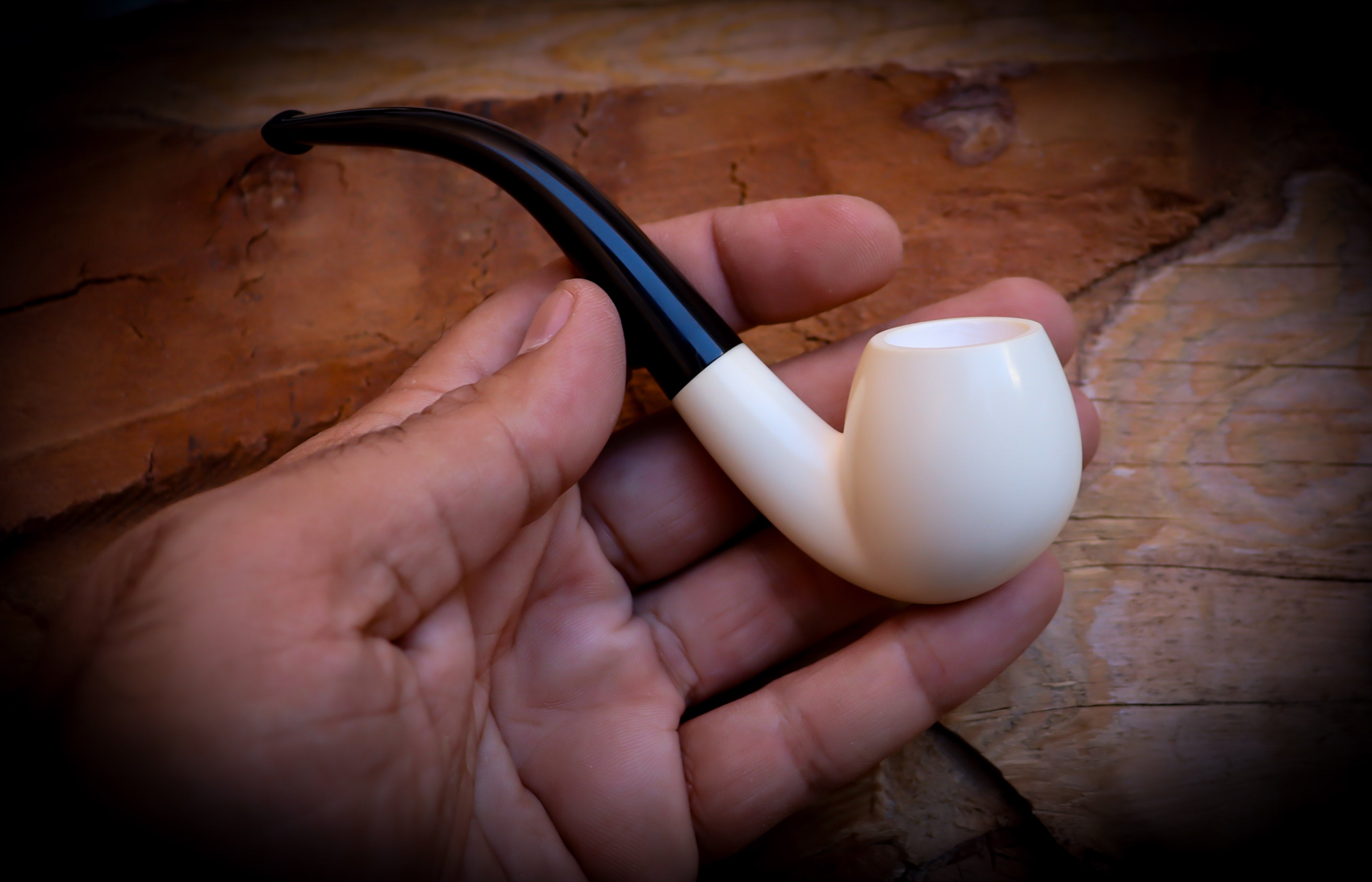 Smooth Special Handmade Apple Meerschaum Pipe With Leather Box- Astaş Meerschaum