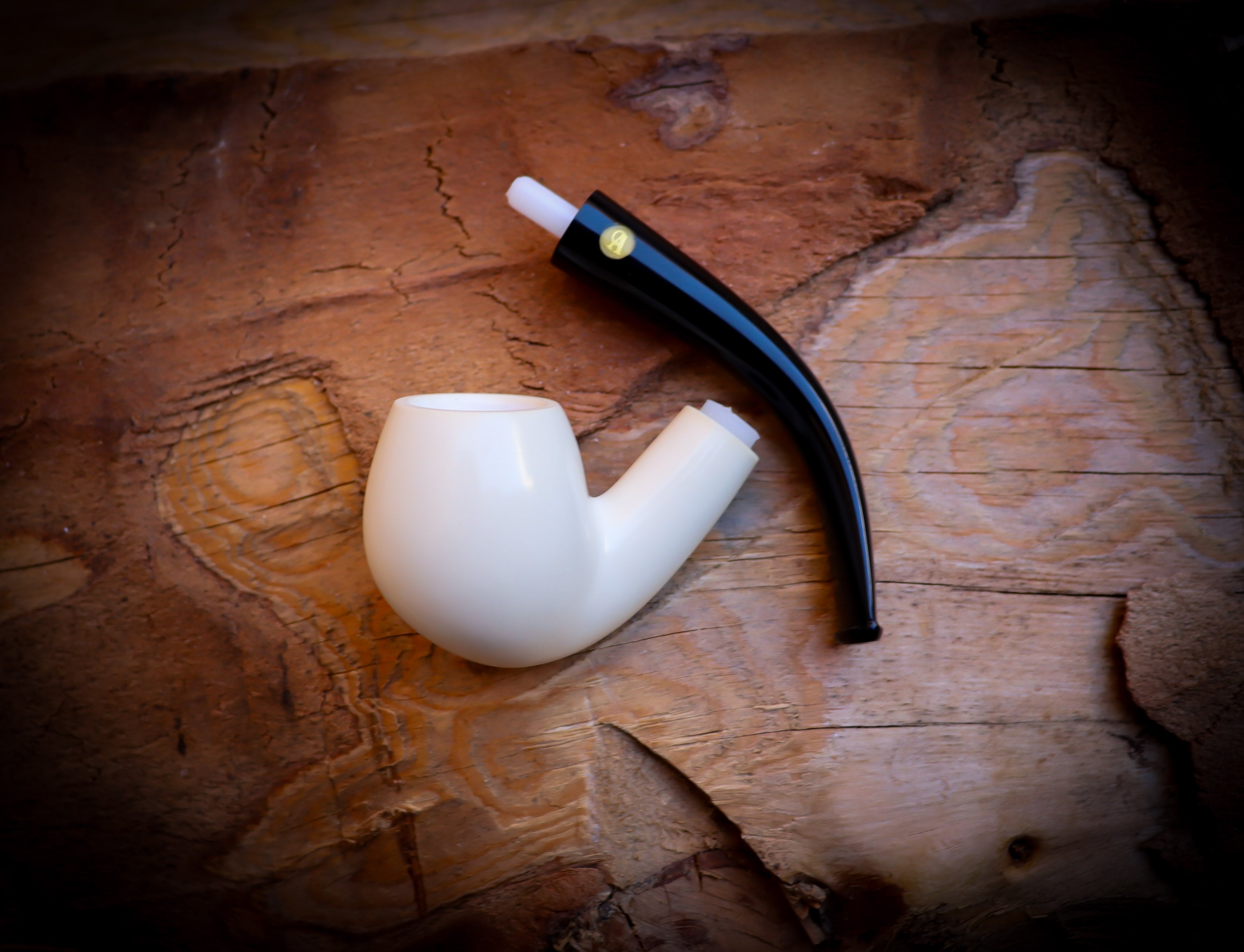 Smooth Special Handmade Apple Meerschaum Pipe With Leather Box- Astaş Meerschaum