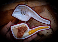 Handcrafted Natural Block Meerschaum Pipe with Leather Case – Astaş Meerschaum