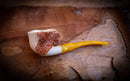 Handcrafted Natural Block Meerschaum Pipe with Leather Case – Astaş Meerschaum