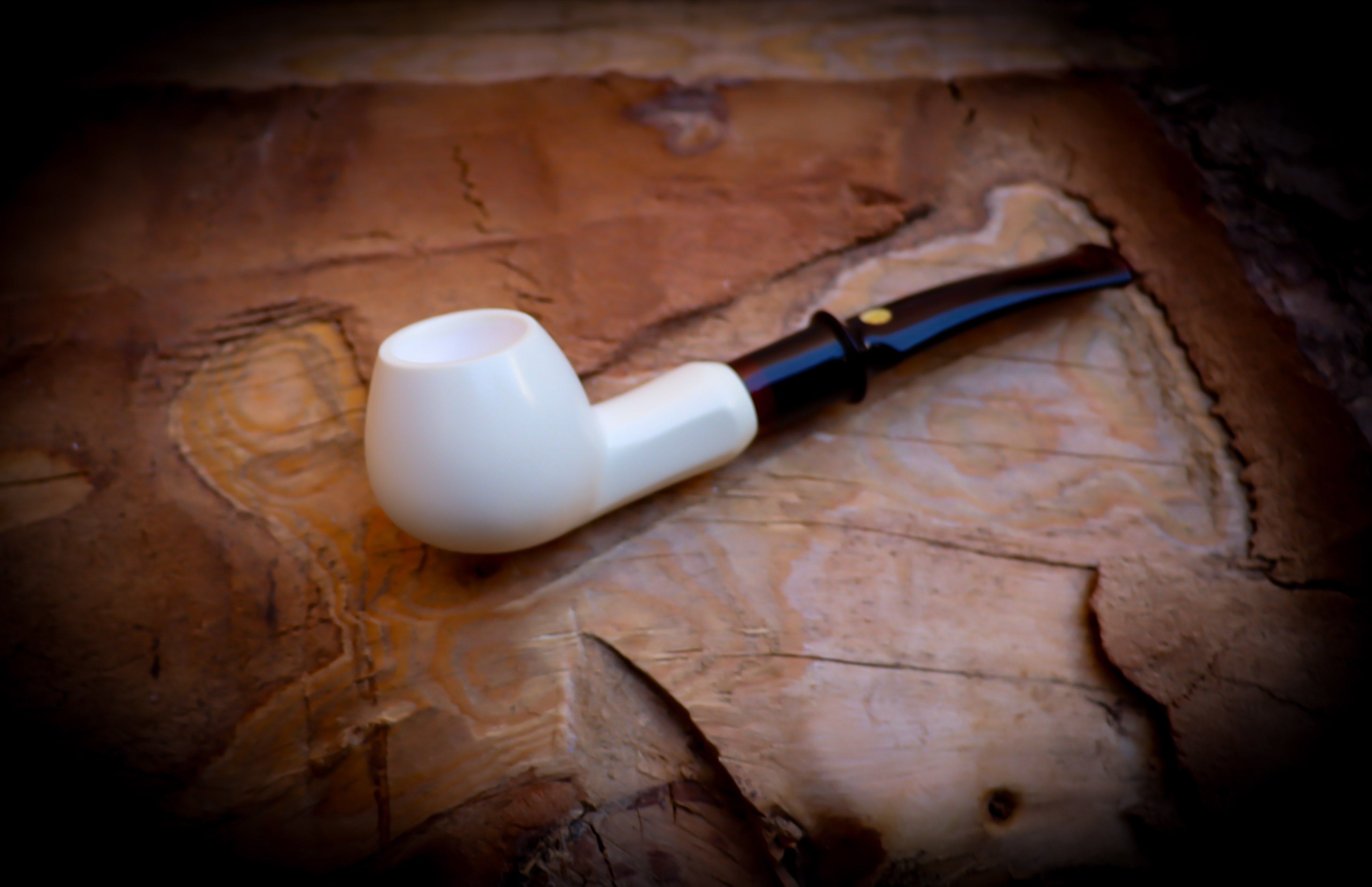 Apple Meerschaum, Smooth Special Handmade Apple Meerschaum Pipe With Leather Box- Astaş Meerschaum