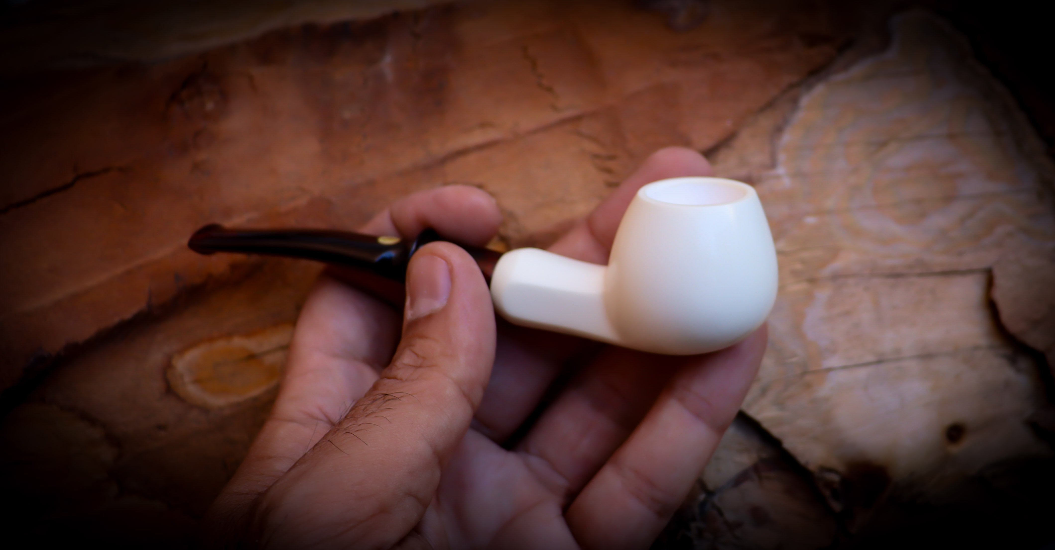 Apple Meerschaum, Smooth Special Handmade Apple Meerschaum Pipe With Leather Box- Astaş Meerschaum