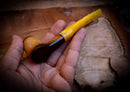 Lee Van Cleef, Calcined Smooth Special Handmade Poker Meerschaum Pipe With Leather Box- Astaş Meerschaum