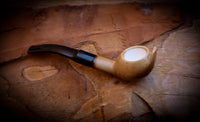 Lee Van Cleef, Calcined Smooth Special Handmade Squat Bulldog Meerschaum Pipe With Leather Box- Astaş Meerschaum