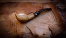 Lee Van Cleef, Calcined Smooth Special Handmade Squat Bulldog Meerschaum Pipe With Leather Box- Astaş Meerschaum