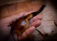 Lee Van Cleef, Calcined Smooth Special Handmade Squat Bulldog Meerschaum Pipe With Leather Box- Astaş Meerschaum