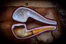 Lee Van Cleef  Smooth Special Handmade Panel Meerschaum Pipe With Leather Box-Astaş Meerschaum
