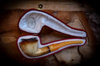 Lee Van Cleef  Smooth Special Handmade Panel Meerschaum Pipe With Leather Box-Astaş Meerschaum