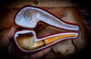 Lee Van Cleef  Smooth Special Handmade Panel Meerschaum Pipe With Leather Box-Astaş Meerschaum