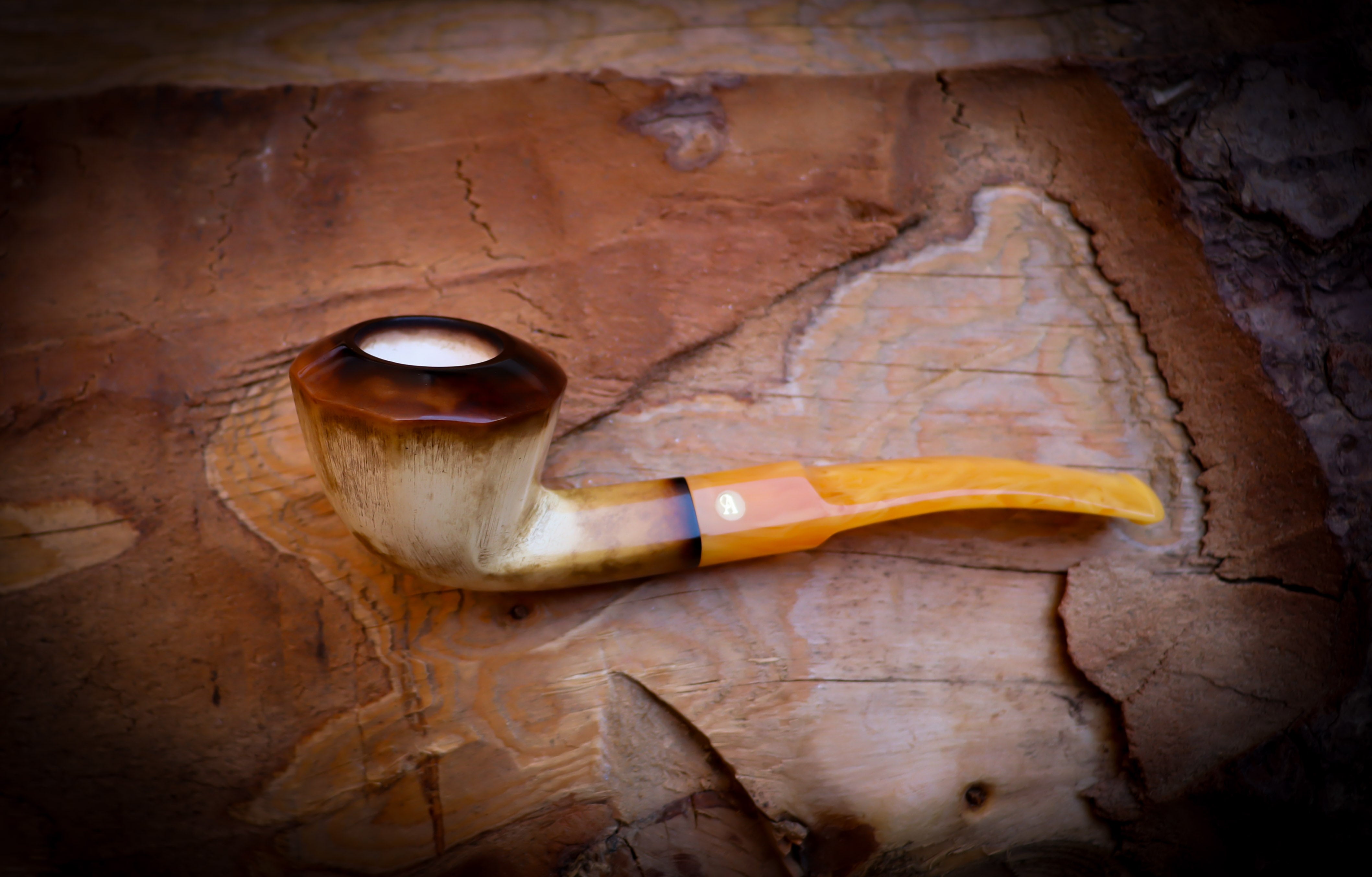 Lee Van Cleef  Smooth Special Handmade Panel Meerschaum Pipe With Leather Box-Astaş Meerschaum