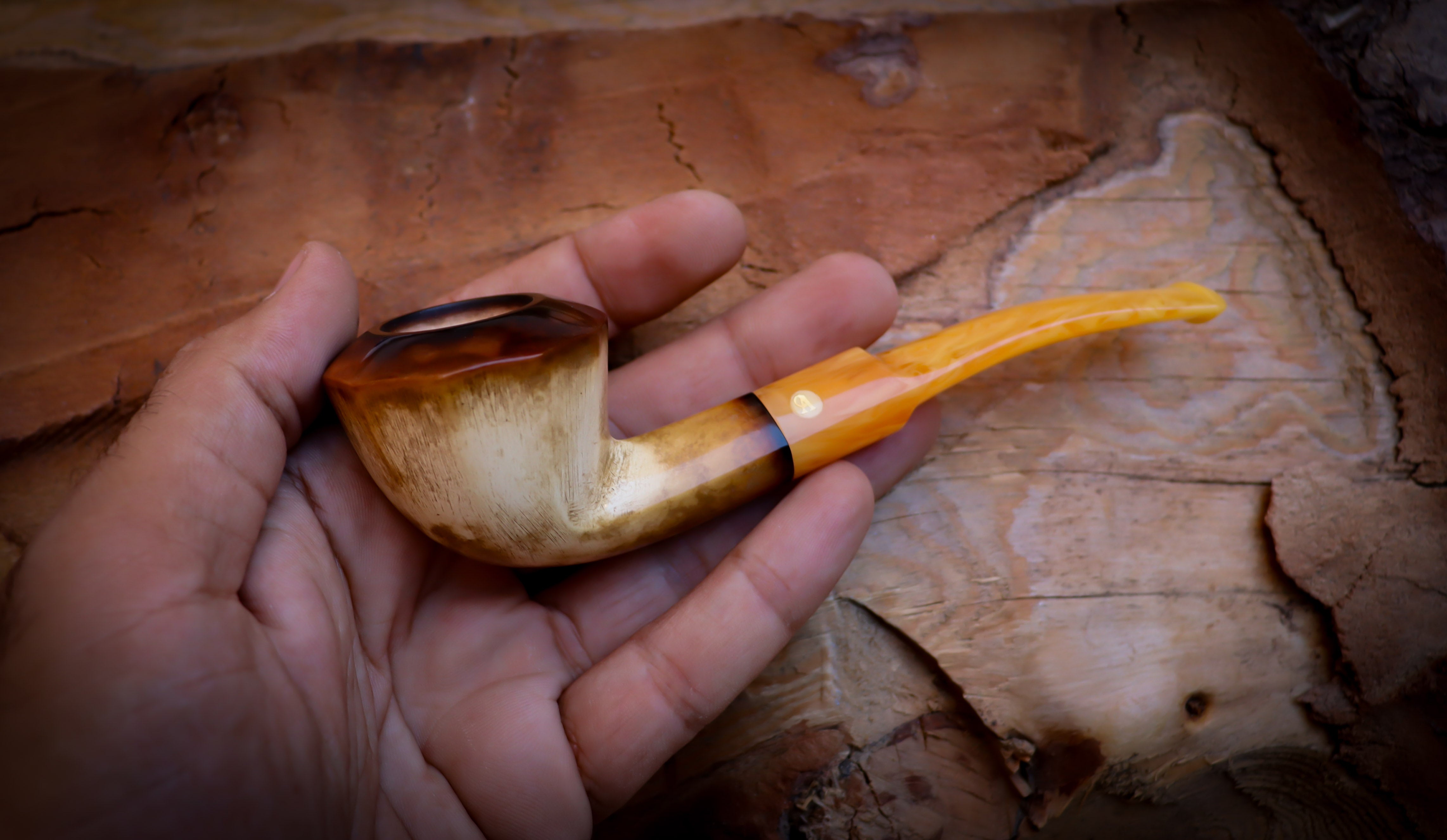 Lee Van Cleef  Smooth Special Handmade Panel Meerschaum Pipe With Leather Box-Astaş Meerschaum