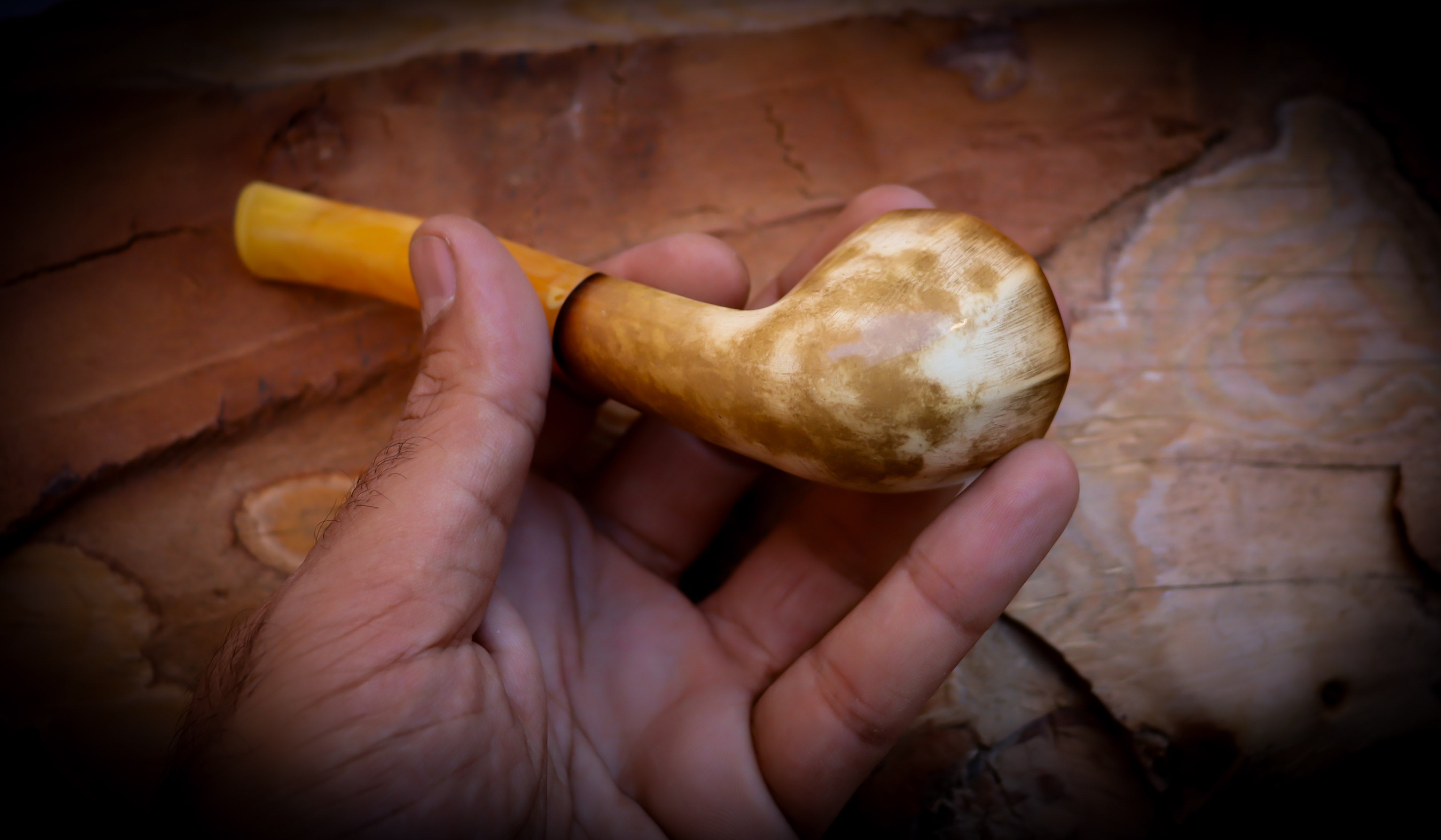 Lee Van Cleef  Smooth Special Handmade Panel Meerschaum Pipe With Leather Box-Astaş Meerschaum