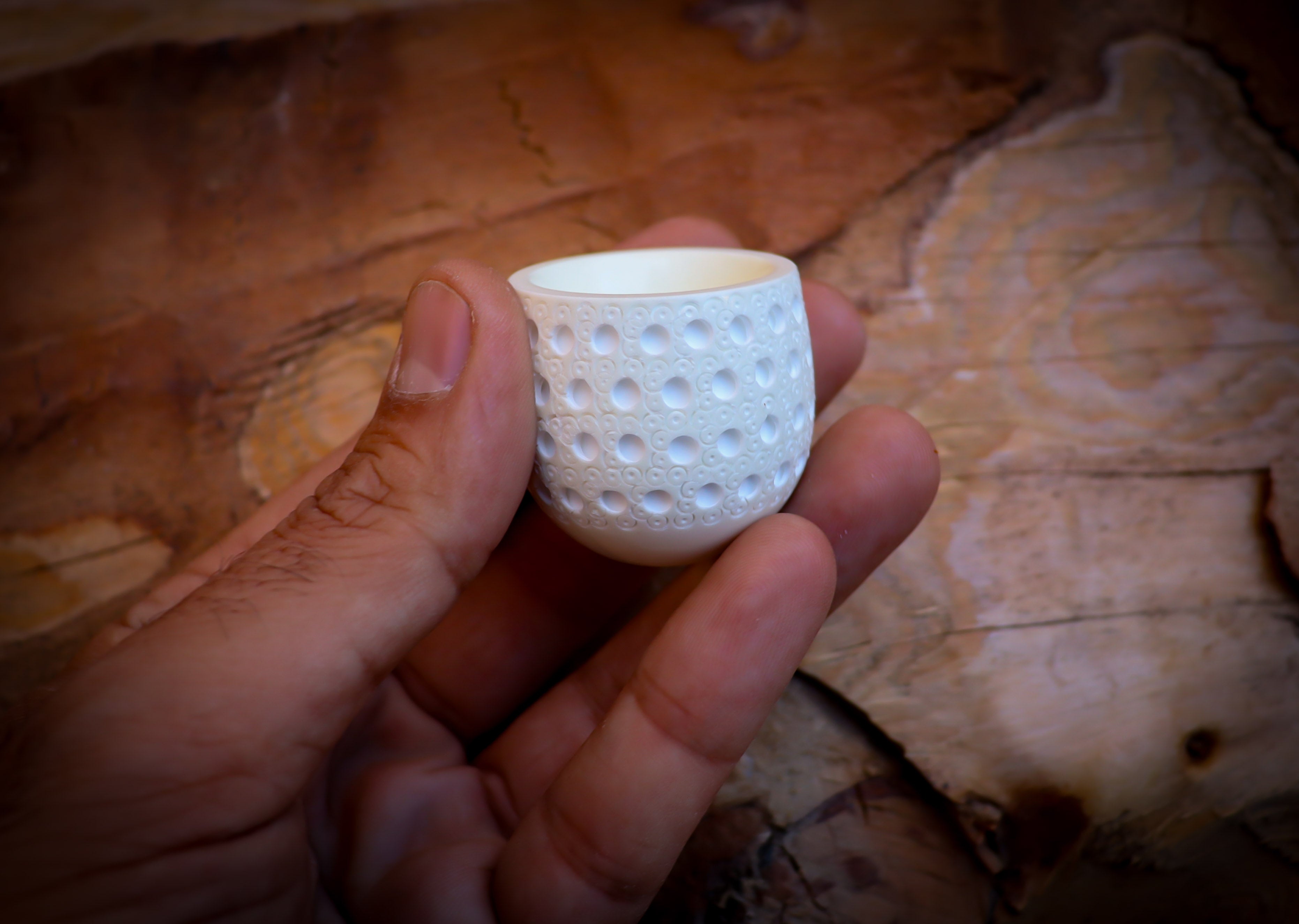 Kirsten Bowl, Embriodered Special Hand Crafted Apple Kirsten Bowl Meerschaum Pipe -Astaş Meerschaum