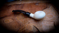 Smooth Handmade Squat Tomato Block Meerschaum Pipe With Leather Case- Astaş Meerschaum