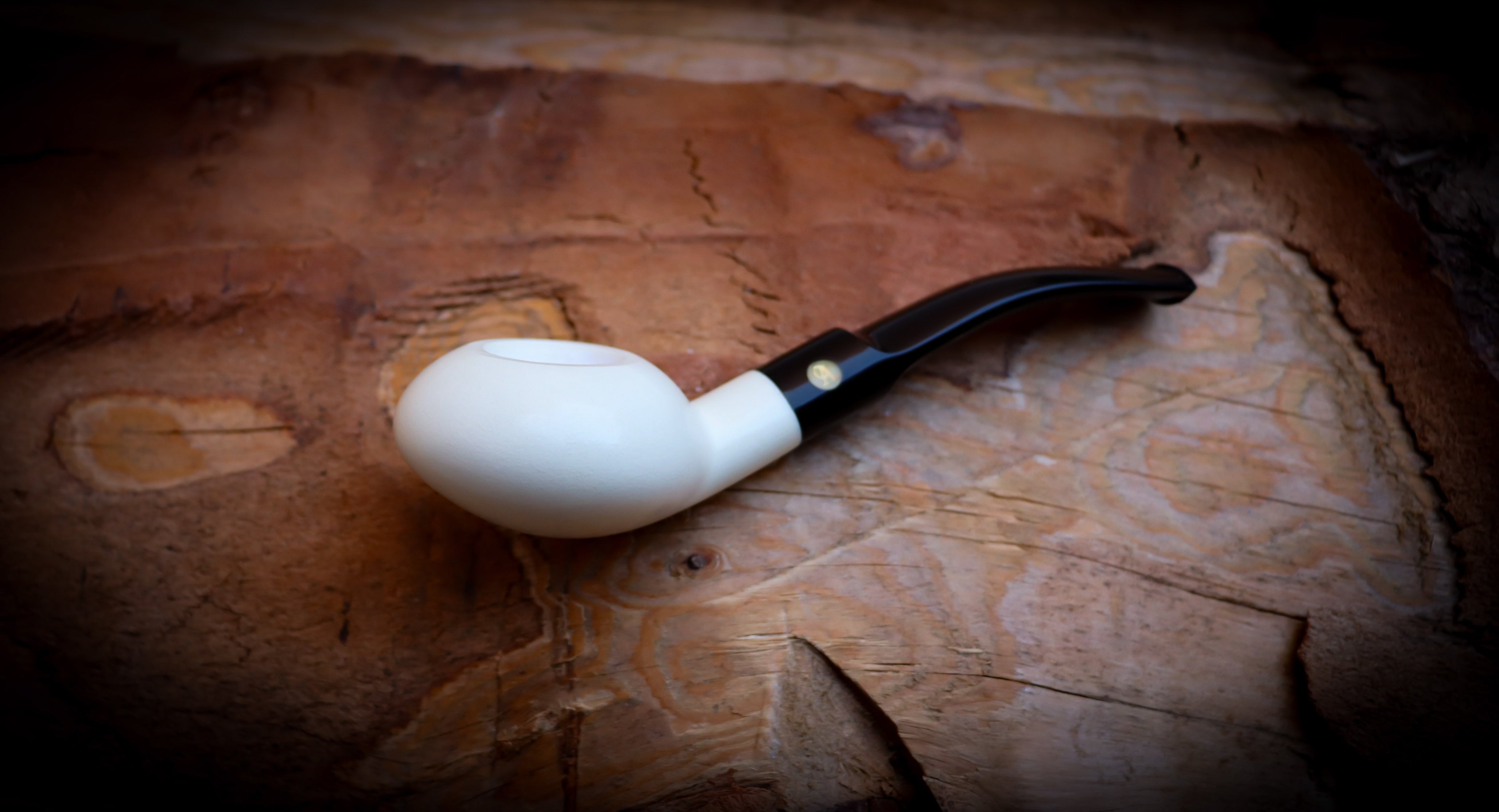 Smooth Handmade Squat Tomato Block Meerschaum Pipe With Leather Case- Astaş Meerschaum
