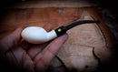 Smooth Handmade Squat Tomato Block Meerschaum Pipe With Leather Case- Astaş Meerschaum