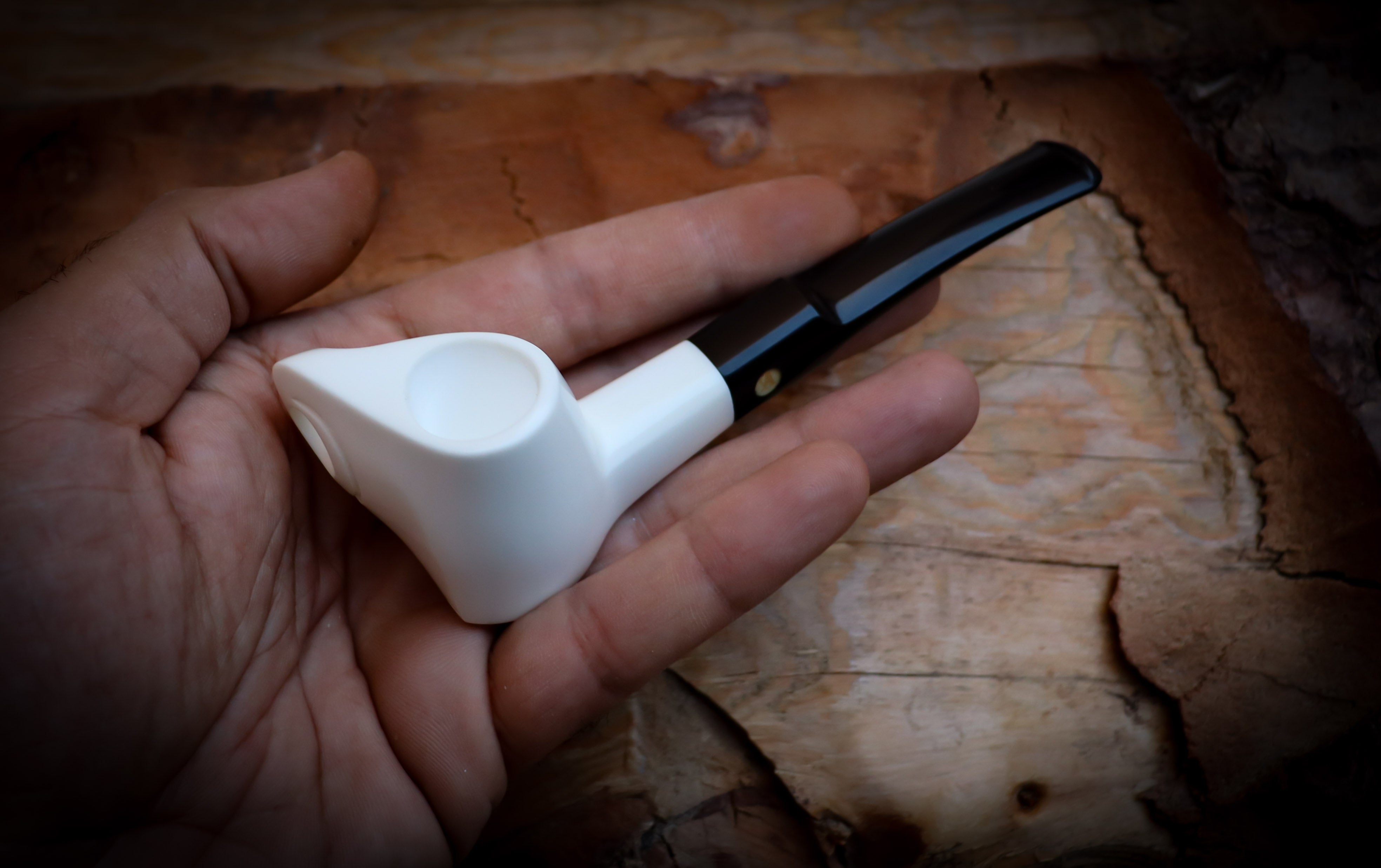 Unique Smooth Handmade Freehand Meerschaum Tobacco Pipe with Leather Case – Astaş Meerschaum