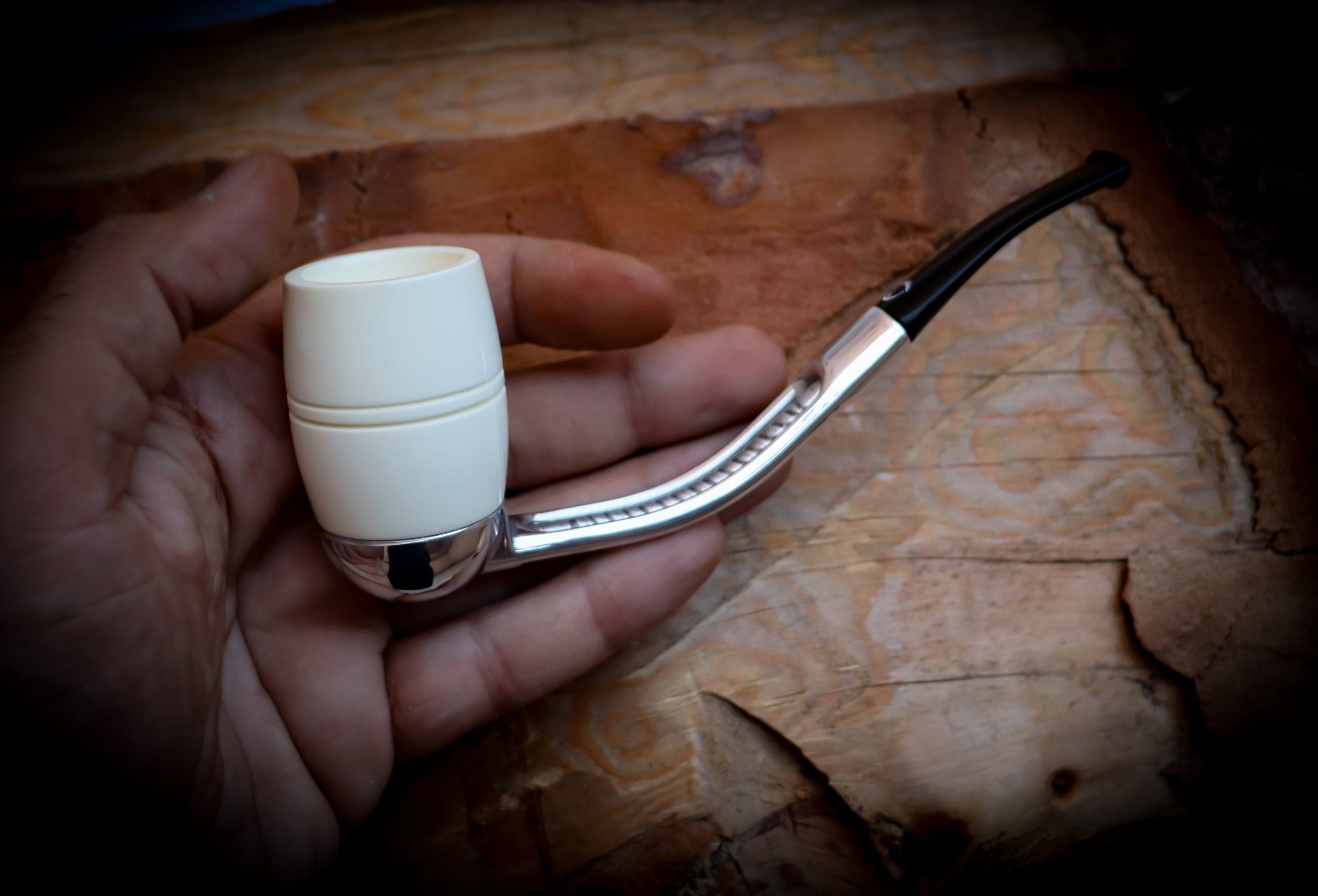 Falcon Bowl, Smooth Billard Falcon Bowl Meerschaum Pipe - Astaş Meerschaum