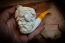 Bacchus Meerschaum, Special Handmade Large Size Bacchus Meerschaum Pipe With Leather Box- Astaş Meerschaum