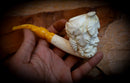 Bacchus Meerschaum, Special Handmade Large Size Bacchus Meerschaum Pipe With Leather Box- Astaş Meerschaum