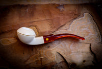 Squat Bulldog, Smooth Special Handmade Squat Bulldog Meerschaum Pipe With Leather Box-Astaş Meerschaum