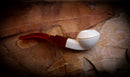 Squat Bulldog, Smooth Special Handmade Squat Bulldog Meerschaum Pipe With Leather Box-Astaş Meerschaum
