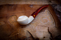 Squat Bulldog, Smooth Special Handmade Squat Bulldog Meerschaum Pipe With Leather Box-Astaş Meerschaum