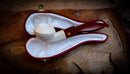 Squat Bulldog, Smooth Special Handmade Squat Bulldog Meerschaum Pipe With Leather Box-Astaş Meerschaum