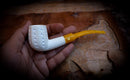 Unique Embroidered Handmade Panel Block Meerschaum Pipe | Collectible with Leather Case – Astaş Meerschaum