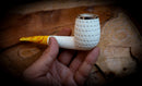 9MM Filtered Silver Embriodered Special Handmade  Large Size Billard Meerschaum Pipe With Leather Box-Astaş Meerschaum