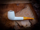 9MM Filtered Silver Embriodered Special Handmade  Large Size Billard Meerschaum Pipe With Leather Box-Astaş Meerschaum