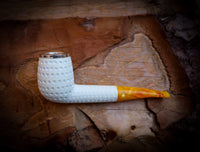 9MM Filtered Silver Embriodered Special Handmade  Large Size Billard Meerschaum Pipe With Leather Box-Astaş Meerschaum