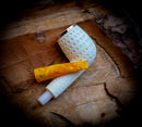 9MM Filtered Silver Embriodered Special Handmade  Large Size Billard Meerschaum Pipe With Leather Box-Astaş Meerschaum