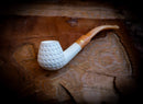 Embriodered Special Handmade Freehand Meerschaum Pipe With Leather Box- Astaş Meerschaum