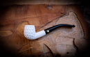 Embroidered Handmade Half Bent Block Meerschaum Pipe with Leather Case – Astaş Meerschaum