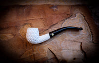 Embroidered Handmade Half Bent Block Meerschaum Pipe with Leather Case – Astaş Meerschaum