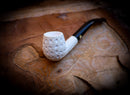 Embroidered Handmade Half Bent Block Meerschaum Pipe with Leather Case – Astaş Meerschaum