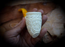 Floral Patterned Meerschaum, Special Handmade Poker Meerschaum Pipe With Leather Box-Astaş Meerschaum