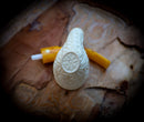 Floral Patterned Meerschaum, Special Handmade Poker Meerschaum Pipe With Leather Box-Astaş Meerschaum