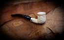 Floral Patterned Meerschaum, Special Handmade Block Meerschaum Pipe With Leather Box-Astaş Meerschaum