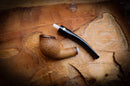 Rusticated Bent Billiard  Block Meerschaum Pipe With Leather Case - Astaş Meerschaum