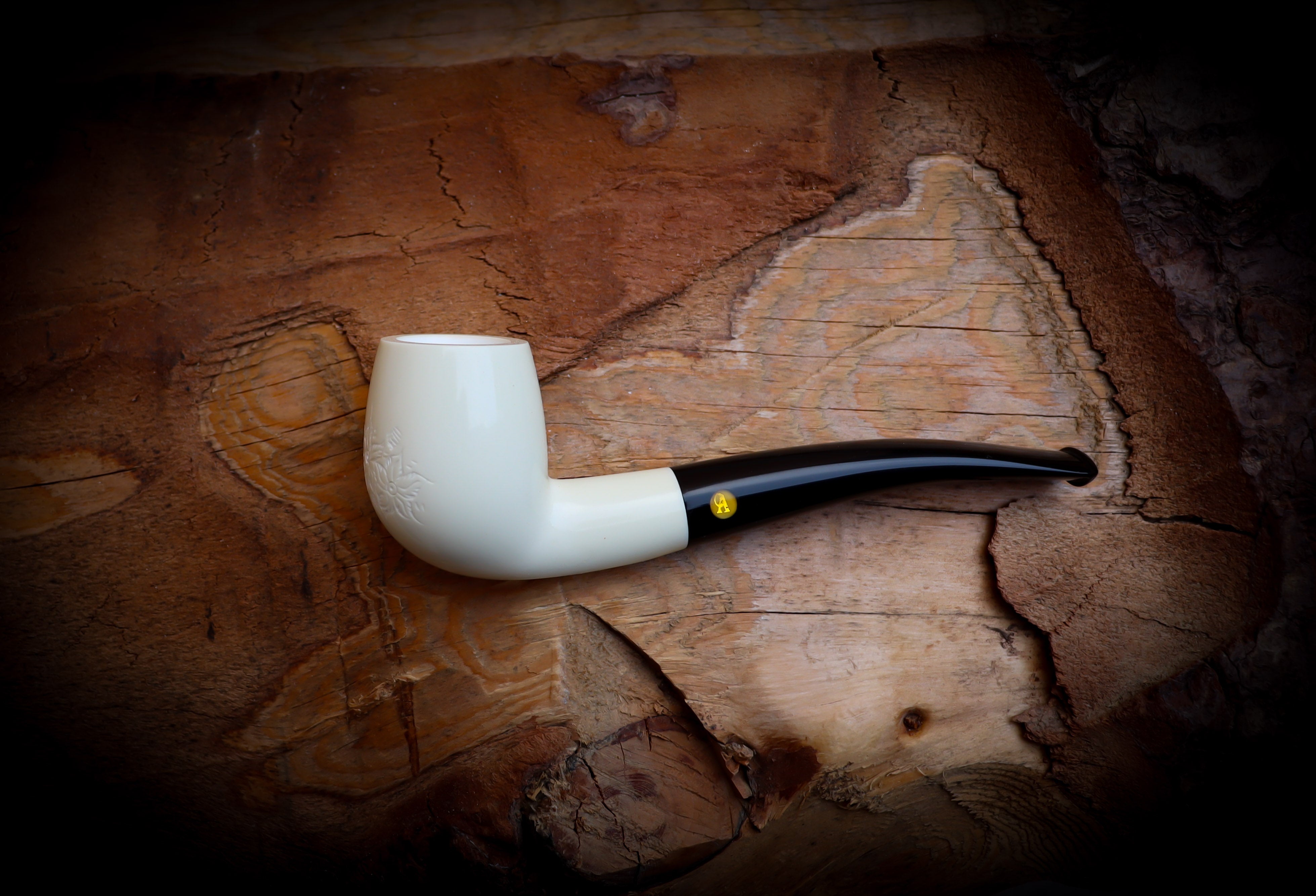 Smooth Handmade Half Bent Meerschaum Pipe With Leather Case- Astaş Meerschaum