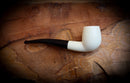 Smooth Handmade Half Bent Meerschaum Pipe With Leather Case- Astaş Meerschaum