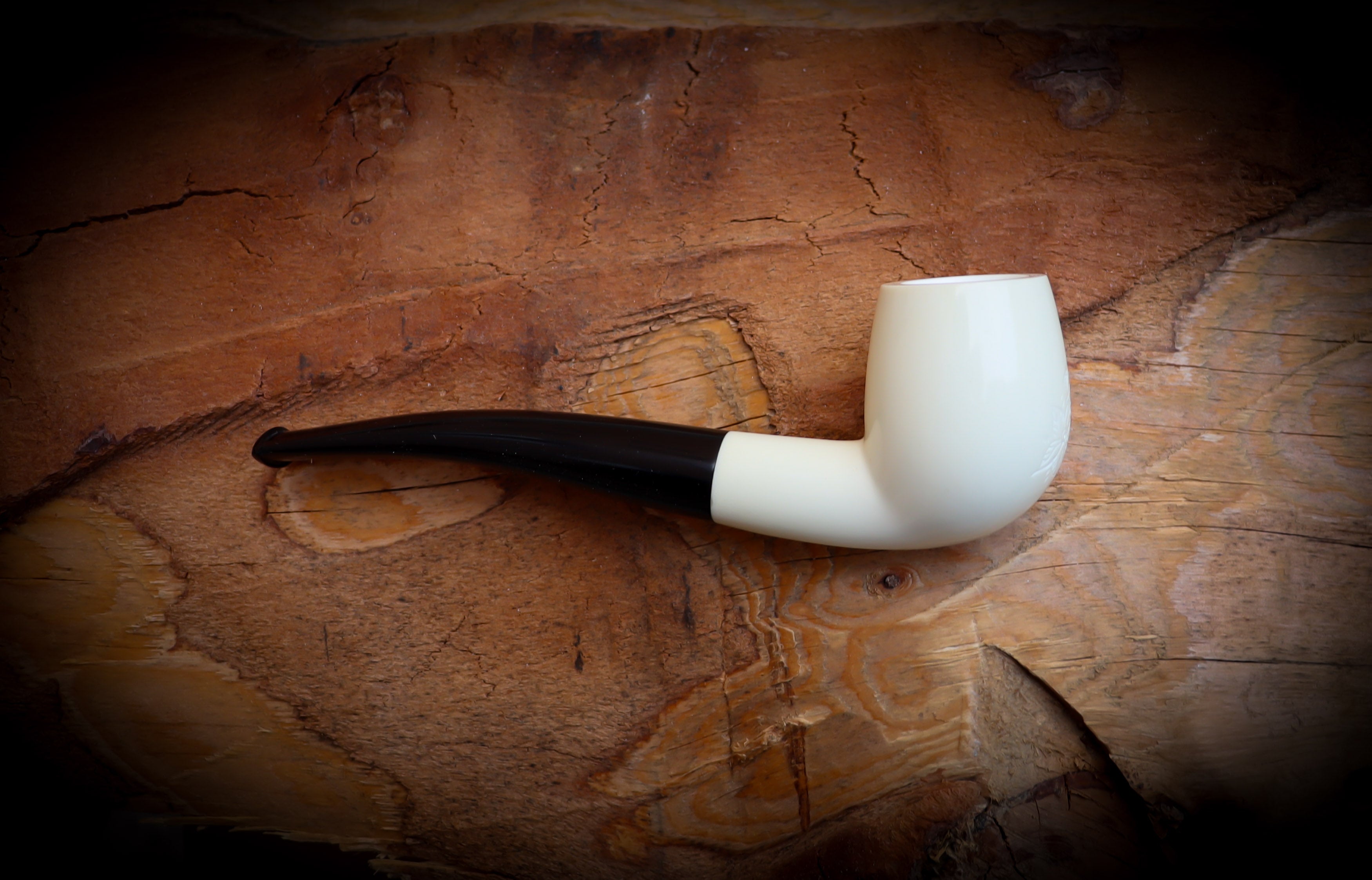 Smooth Handmade Half Bent Meerschaum Pipe With Leather Case- Astaş Meerschaum