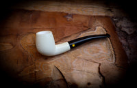 Smooth Handmade Half Bent Meerschaum Pipe With Leather Case- Astaş Meerschaum
